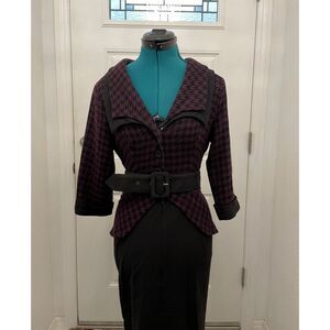 Miss Candyfloss purple and black houndstooth dress size S